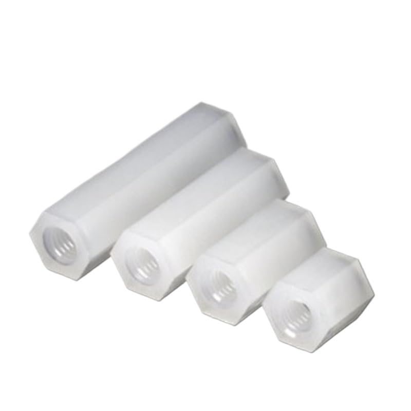 500/1000PCS M2.5 M3 M4 White Or Black Hex Nylon Standoff Spacer Column Flat Head Double Pass Nylon Plastic Spacing Screws(White,20MM_M4 500PCS)