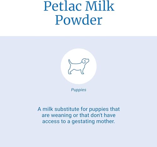 Image of PetAg PetLac Milk Powder for Puppies - Puppy Milk Replacement for Newborn to 6-Week-Old Orphaned or Rejected Puppies - 10.5 oz Powdered Drink Mix(Pack of 2)