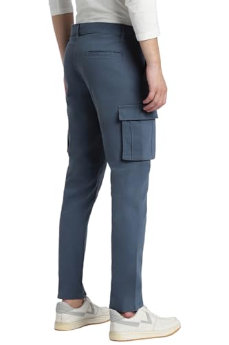Image of Dennis Lingo Mens Cotton Lycra Mid Rise Relaxed Fit Solid Trousers