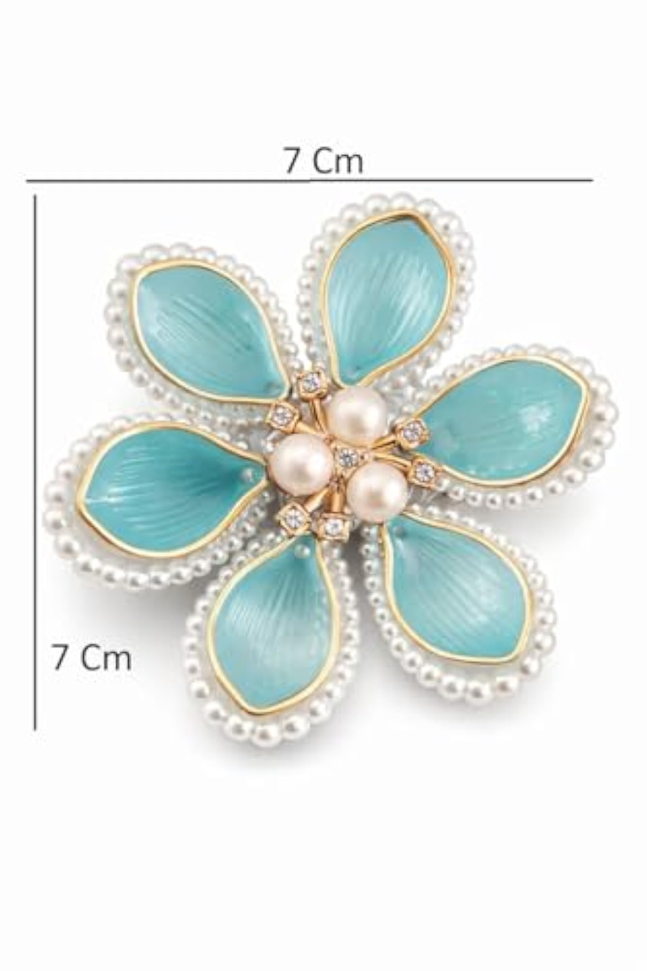 Blue Flower Pearl Hair Clip Bridal Wedding Accessory
