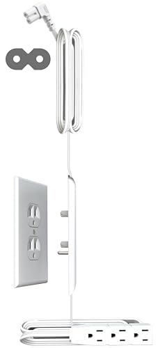 Sleek Socket Original & Patented Ultra-Thin Outlet Concealer with Cord Concealer Kit, Top 6 Foot A/C...