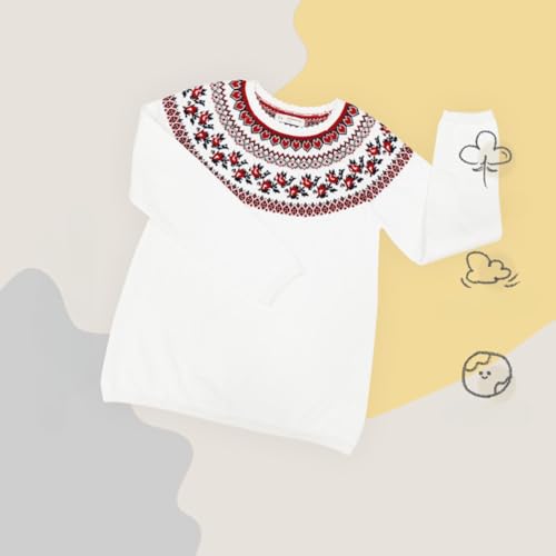 Kids Girls Crewneck Sweaters,100% Cotton Sweater Holiday Teen Spring Pullover Long Sleeve Knit Top, Soft and Breathable2