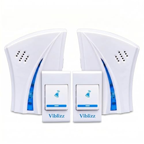 Image of Wireless Doorbell - Long Range Over 100 Ft, 32 Rings Bell, Battery Powered Door Bell Chime with LED Flash Wireless Calling Bell for Home, Office, Shop (2)