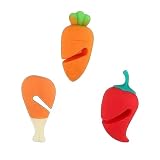 VERSATILE SET: Includes 3 food-shaped silicone pot lid holders that work with various pot sizes and lid types to keep your kitchen organized and functional STEAM RELEASE FUNCTION: Designed to act as a steam release stopper, avoid lids from rattling a...