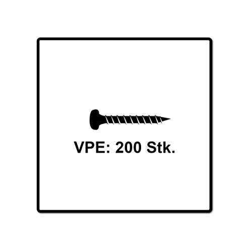 fischer PowerFast II PTF 3,0 x 25, Spanplattenschraube (200 Stk.) mit Vollgewinde, Pan Head mit Innenstern, Schraube für Holzverarbeitung… – Ansicht 4