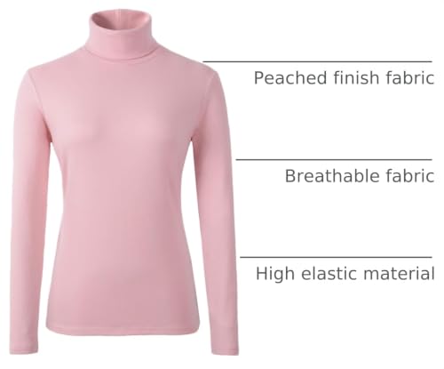 Image of Women's Soft Cotton Turtleneck Top Basic Pullover Sweater