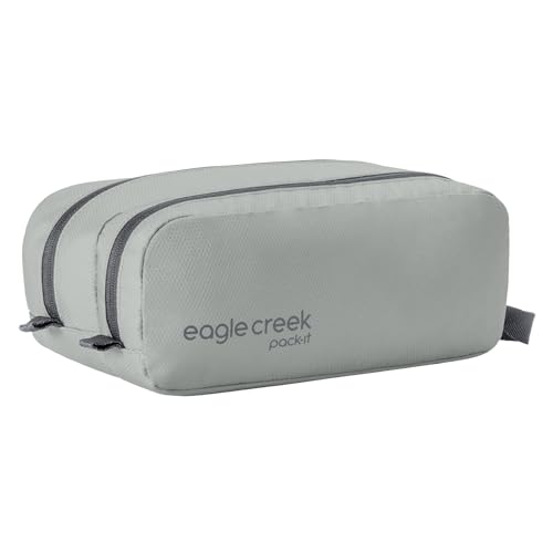 Eagle Creek Pack-It Reveal Quick Trip - Dual-Compartment Toiletry Bag for Travel - Full-Length Zipper Compartments - Recycled Fabric Construction - Water-Resistant & Quick-Drying - Storm Grey3