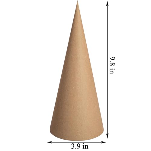 12 Pcs Paper Mache Cones Open Bottom 9.8 x 3.9 in, Extra Thick Cardboard Cones for Crafts Paper Cones for Christmas Gnomes Christmas Tree DIY Projects and Decorations