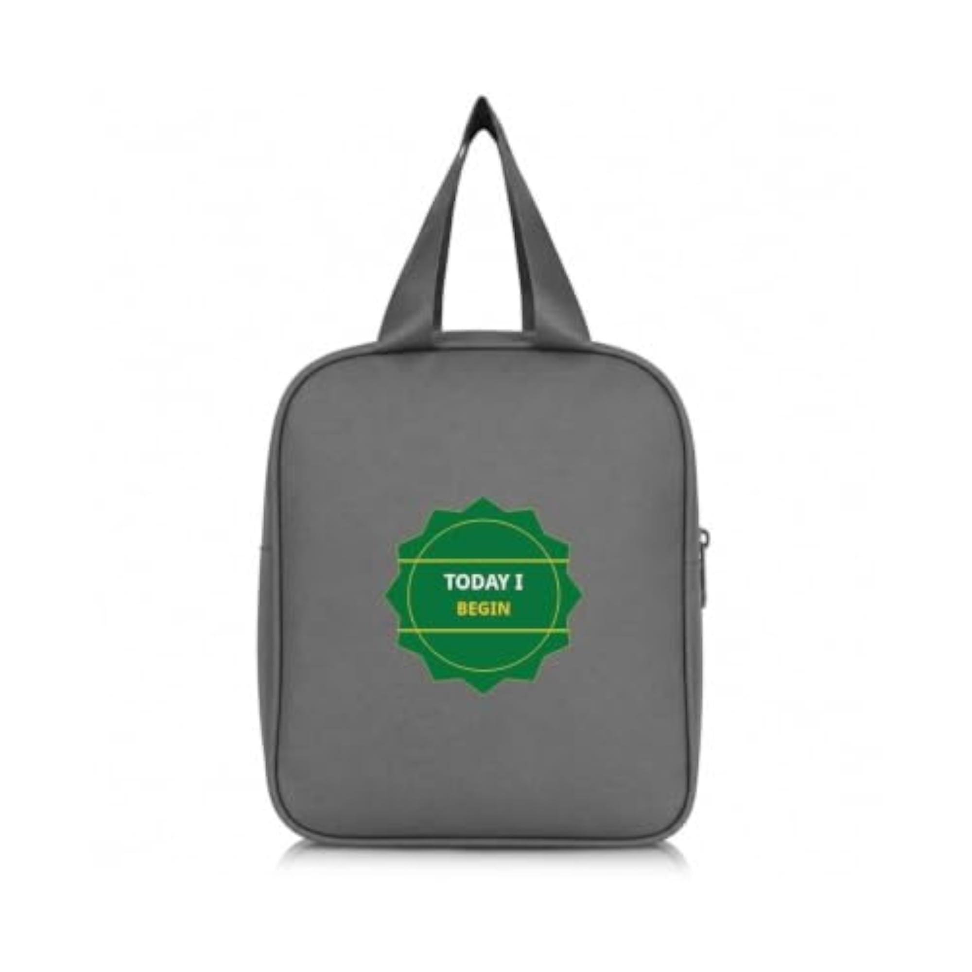 Portable Lunch Bag with Front Storage Pocket and Zipper Closure