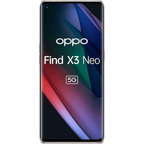 OPPO Find X3 Neo - Smartphone 5G Débloqué - Téléphone 5G 256 Go - 12 Go de RAM - Écran 90 Hz - Batterie 4500 mAh - Quadruple Capteur Photo 50 MP - USB-C - Android 10 - Argent Galactique
