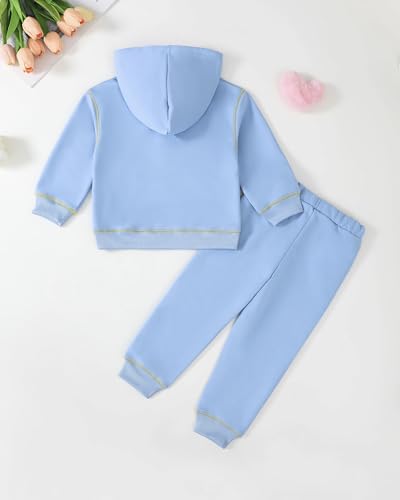 Toddler Kids Girls Clothes Fashion Half Zip Hoodies Solid Sweatpants Sweatsuit Jogger Set 2 Piece Girls Outfits4