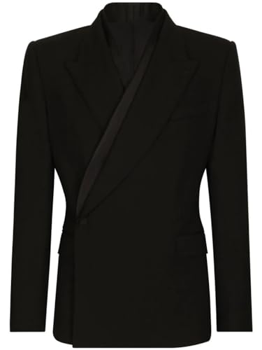 Men's Stylish Blazer Peak Lapel Suit Jacket One Button Tuxedo Coat for Groom Homecoming