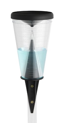 TFA Dostmann Regenmesser, 47.1008, wetterbeständig, mit Verdunstungsschutz, ideal für den Garten, Landwirtschaft oder Terrasse, robust, schwarz, L 122 x B 122 x H 305 mm