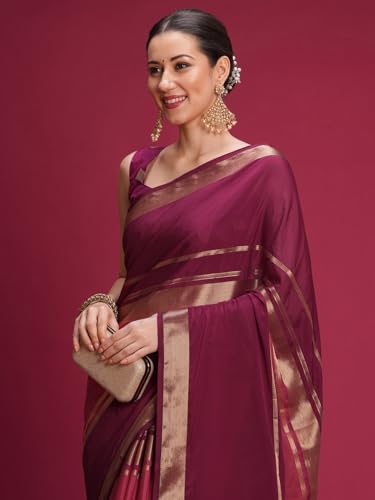 Image of AKHILAM Women's Mysore Silk Ombre Woven Design Saree With Unstitched Blouse Piece (KUSUM4101 NSM Parent)
