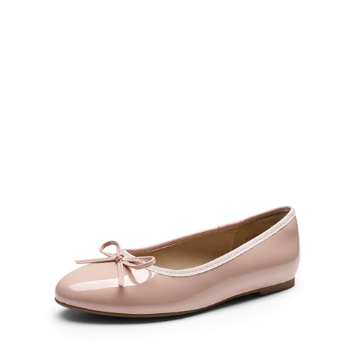 Dream Pairs Women's Flats, Round Toe Ballet Flats, Comfortable Slip-on Dressy Business Casual Work Office Ballerina Flat Dress Shoes 6 Pink