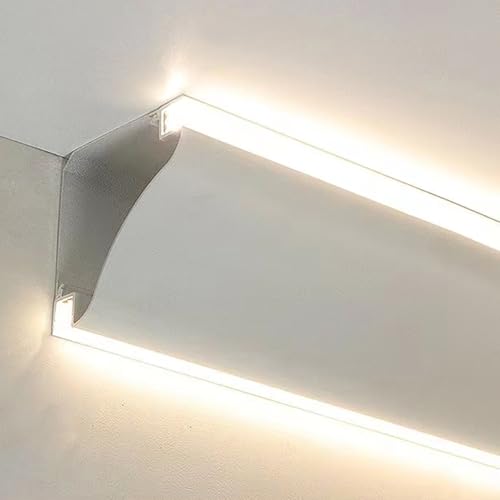 Diffuseur linéaire de lumière saillie corniche plafond et rainure double face ruban LED - 2