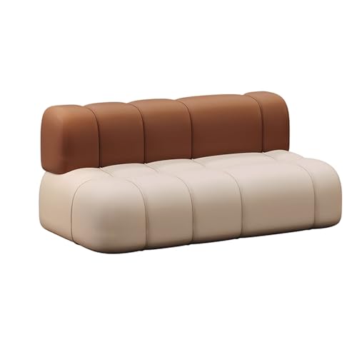 MPLFHSYOS Sofá tapizado con prevención de colisiones, sofá de Cuero con Bloques de Color, cómodos sofás de Dos plazas sin Hueso, for Sala de Estar, apartamento, Oficina, cafetería(B)
