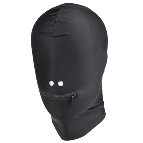 KINKWERK Kopfmaske mit Zipper für den Mund | Vollmaske für Mann & Frau | Atmungsaktive Nasenöffnung | Perfekte Anpassung der Vollmaske | Intensiviert Sensorik | für BDSM entwickelt