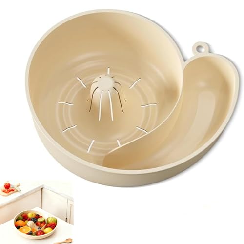 Snail-Shaped Fruit Washer, 2025 New Automatic Vegetable and Fruit Washer Snail-Shaped Drain Basket, Spinner Bowls, Multipurpose Rinse Drain Basket for Kitchen, Fruit Cleaner Device
