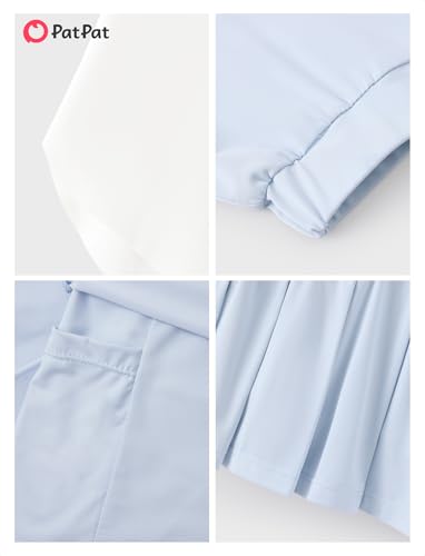 Image of PATPAT Girls Tennis Skirt Sets Moisture Wicking Tank Tops and Pleated Skirts 2 Piece Outfits Activewear Sets 5-12 Years