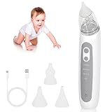 VIVIDRISE Aspiratore Nasale Neonato Elettrico, Aspiratore Nasale per Bambini, Ricaricabile Mosca Bambino con 3 livelli di Aspirazione e 3 Silicone Morbido, Funzione Musica e Lenitiva