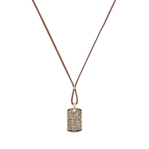 Collier Pater en cuir marron et argent doré SHALOM bijou de créateur