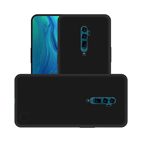 Image of Case Creation for Oppo Reno 10x Zoom 2019 Back case, Oppo Reno 10x Zoom Slim Flexible Smart Look case with 360 Camera All Angle Protection (Pure Black)