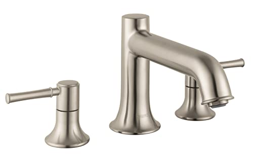 Promo Discount Up To 70% Off hansgrohe Talis C Classic 2-Handle 17-inch Wide Roman Tub Filler Freestanding Bathtub Faucet in Brushed Nickel, 14313821