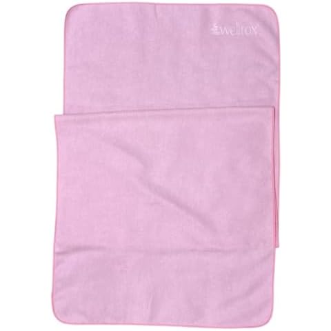 Wellrox Non-Slip Hot Yoga Mat Towel with Ultra-Absorbent Soft Microfiber for Hot Yoga, Pilates, & Fitness – Prevents Slipping, Enhances Stability – 74” x 26” (Pink) Cover