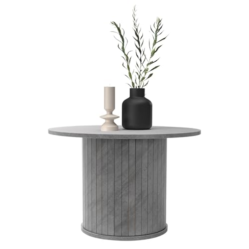 ML-Design Couchtisch rund Ø60 x 40 cm, Beton-Optik, Grau, Wohnzimmertisch mit überstehender Tischplatte, Beistelltisch ideal für Wohnzimmer, Kaffeetisch im modernen Stil, Sofatisch für Tee und Kaffee – Bild 8