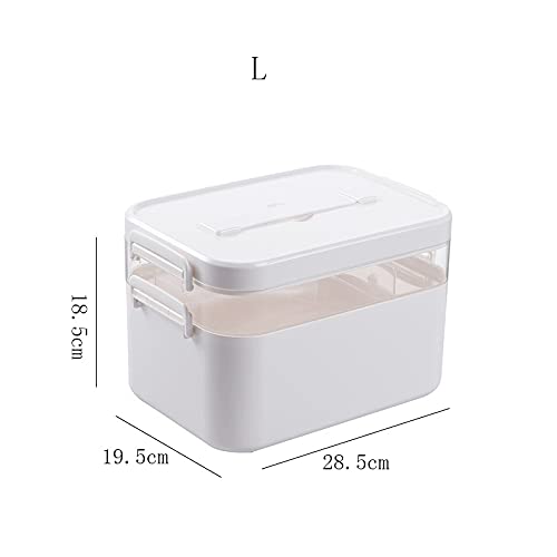 Trousse de premiers secours, Kit médical familial, conteneur stockage en plastique polyvalent, organisateur médicaments Portable, boîte(L 28.5x19.5x18.5cm)