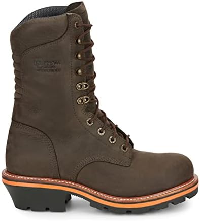 Chippewa Mens Thunderstruck 10'' Logger Lace Up Work Safety Shoes Casual - Brown - Size 10 D,Brunette 1 | Image 1