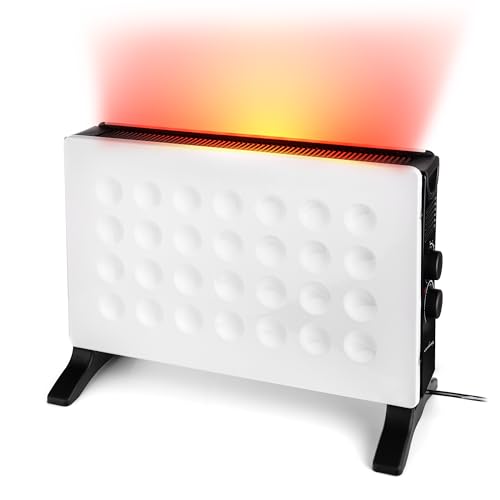 Lehmann LHOHC-2013B Convecteur chauffage 2000 W | Radiateur avec thermostat et régulation de puissance à 3 niveaux 750/1250 / 2000 W | Soufflant mobile avec protection contre la surchauffe