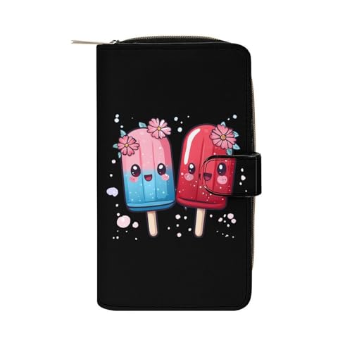 Cute PopsiIcle Womens PU Leather Wallet Long Purse Clutch Organizer for Office Travel