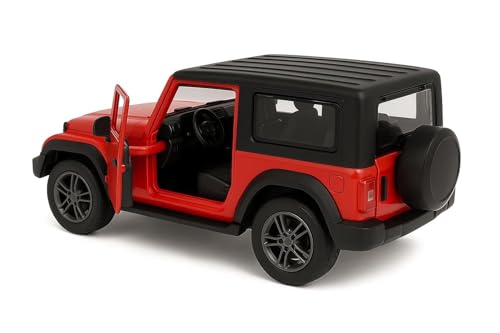 Image of MAKET Mahindra Thar 4x4 Toy Car - 1:32 Scale Die-Cast Metal SUV Model | Collectible Jeep Toy with Pull Back Action, Openable Doors & Rubber Tyres | Kids & Car Lovers (Red)