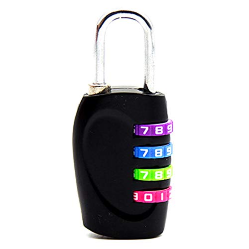 Preisvergleich Produktbild Fahrradschloss 4-Stelliges Zifferblatt Kombinationscode Nummer Schloss Vorhängeschloss Für Gepäck Reißverschlusstasche Rucksack Handtasche Koffer Schlösser-Bk