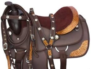Western Barrel Racing Handmade Synthetic Cordura Horse Saddle Lightweight Trail Tack Equestrian Get Matching Headstall, Breastplate & REINS, Size: 10-18 inches Seat, DD16