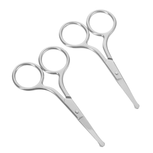 Outanaya Nose Hair Scissors for Men Women 2pcs Eyebrow Trimming Scissors Tip Precision Safe for Facial Hair