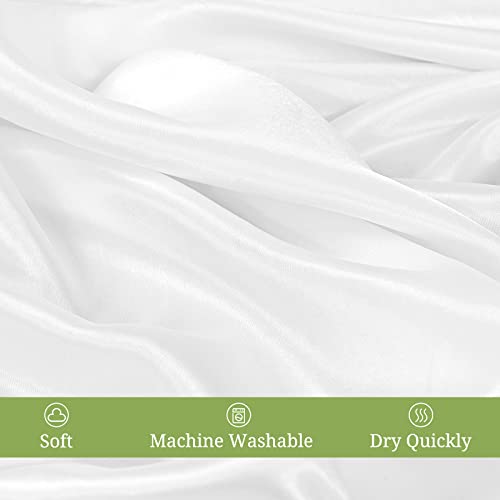 Ymhpride 12-Pack White Rectangle Tablecloths, Satin Tablecloths, 57X108 Inch Bright Silk Tablecloths, Smooth Fabric Table Decorations, Wedding Table Cloths For Reception #TOP3