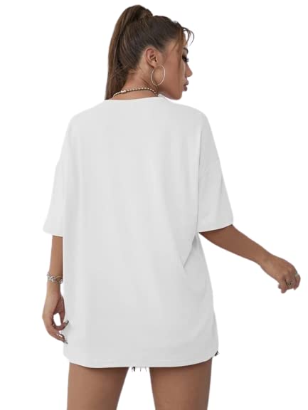 Image of REVEXO Women's Cotton Blend Half Sleeve Printed Loose Fit Round Neck T-Shirts.