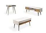 *Mesa de madera DM lacado en color blanco con cajón y patas madera maciza acabado encerado. Diseño Vintage. Fabricación nacional. MEDIDAS: Medidas cerrada: ANCHO: 100 cm x FONDO: 50 cm x ALTO: 47,5 cm. Medidas elevada: ANCHO: 100 cm x FONDO: 50 cm x ALTO: 57,5 cm. Mueble montado, sólo hay que instalar las 4 patas.