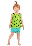 Flintstones Pebbles Costume for Toddlers - Girl's Flintstone Costume - Cavewoman Shirt, Bloomers & Bone Hair Clip 2T