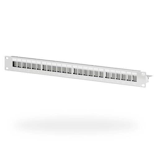 EFB-Elektronik - Distribution Panel Patch Panel for Keystone Modules - 19 Inch 1U, 24-Port, Without Keystone - Grey