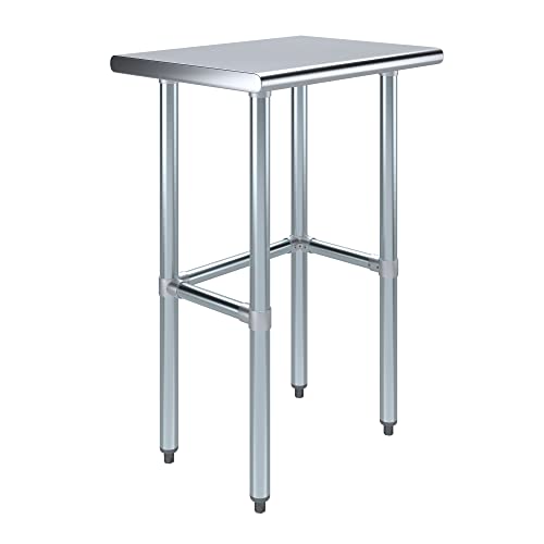 18 in. x 24 in. Open Base Stainless Steel Work Table | Residential & Commercial | Food Prep | Heavy Duty Utility Work Station | NSF