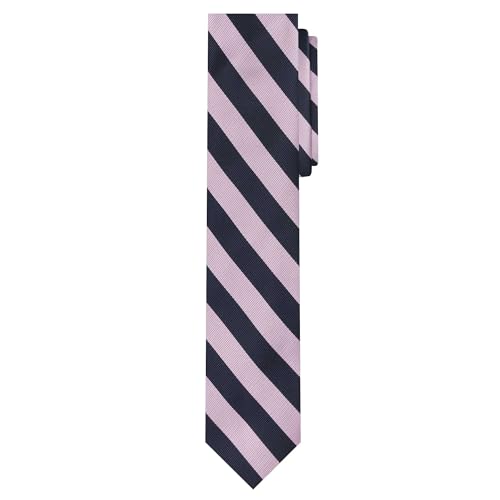 Jacob Alexander Stripe Woven Men's Slim 2.75" College Striped Tie, Purple Pink Navy, One size