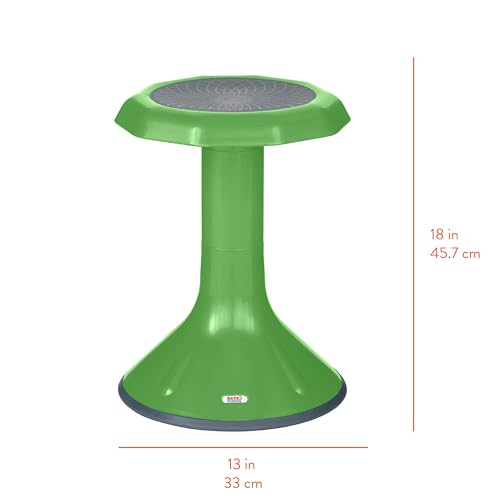 Image of Back2School Express Wobble Sensory Stool for Classroom - 18 inch Active Flexible Seating Chair for Kids, 220lb Capacity, GREENGUARD Gold Certified, Grassy Green