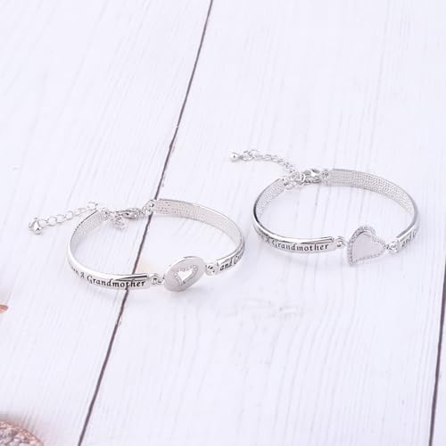 Image of BEKECH Grandma Granddaughter Gifts The Love Between A Grandmother and Granddaughter Is Forever Bracelet Matching Bracelet