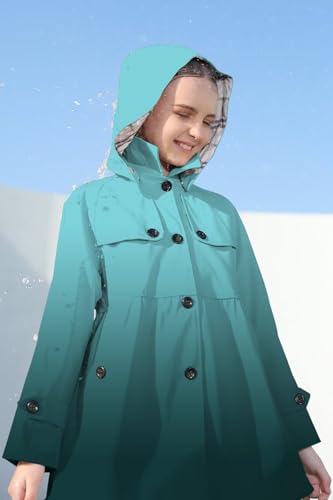 Cromoncent Girl's Waterproof Hoodie Trench Coat Cute Dress Coat Outerwear, 3-12 Years3