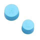 Ywdiml Car AC Valve Core Caps, 2PCS R134a Leakproof Vehicle Air Conditioning System Repair Charging Port Covers Replacement Kit, High Low Side Automotive Pressure Valve Cap, Universal Fit