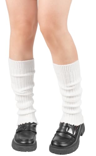 Image of BomKinta Leg Warmers for Women - Soft Fashion Knit Calf Accessories Gifts - Cute 80s Ruffle Leg Sleeves for Party Yoga
